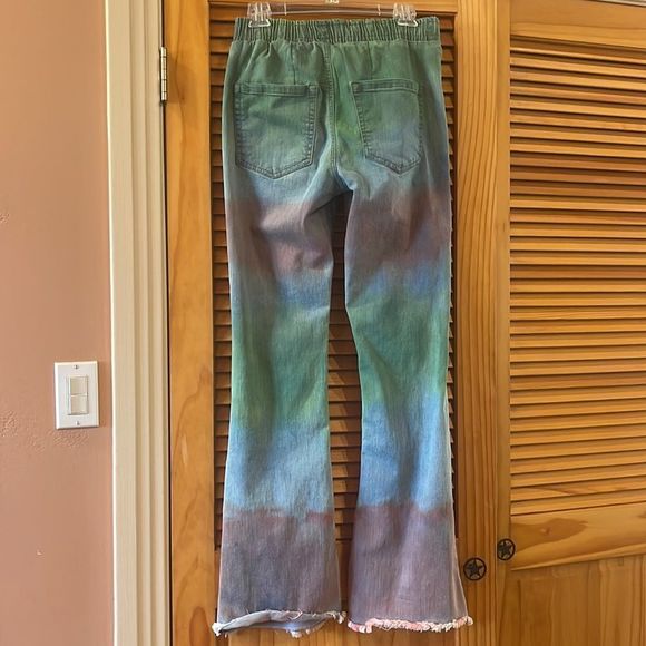 Bling Agogo Tye Died Wide Bottom Jeans, Size S/M - Picture 5 of 12